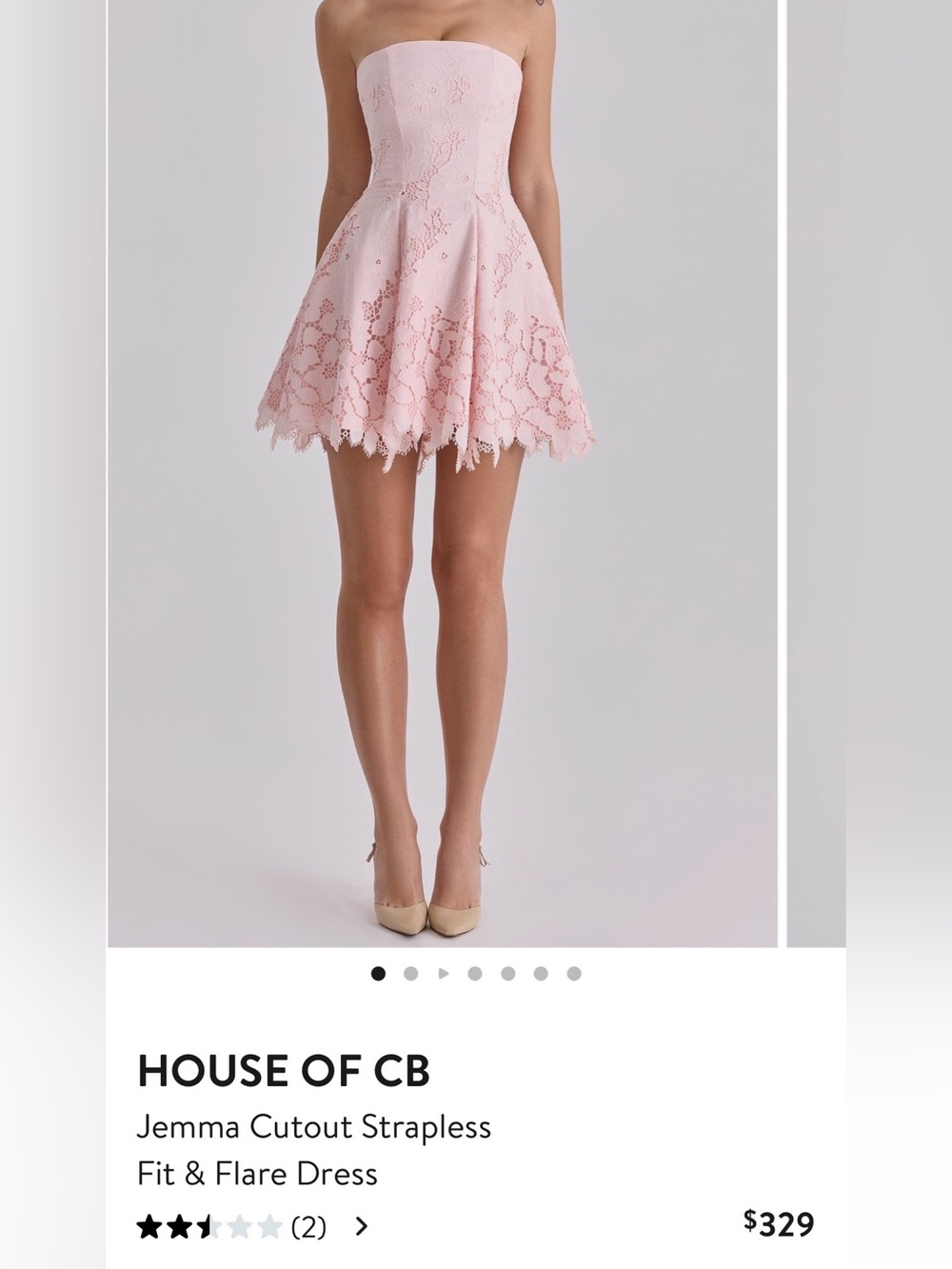 House of CB Jemma Blush Pink Lace Circle Mini Skirt